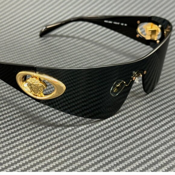 VERSACE Black Grey Women's 70 mm Sunglasses - Picture 3 of 5